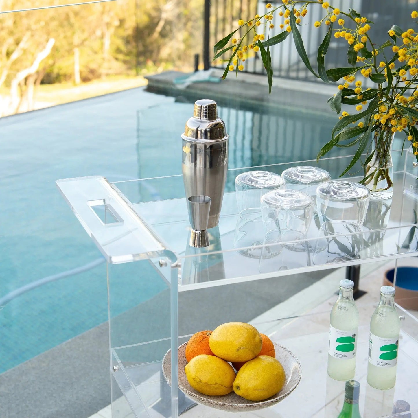 3 Tier ACRYLIC BAR CART Myzenhome