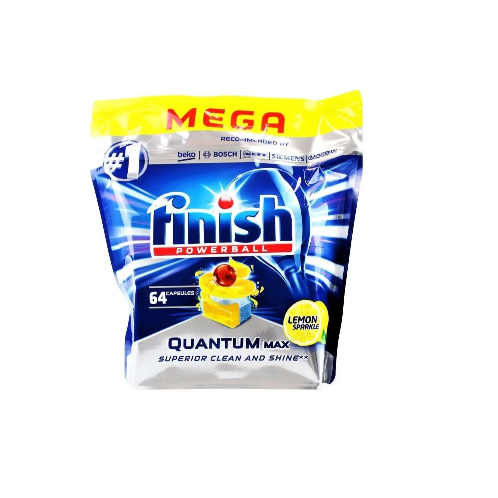 4 x 64 Packs Finish Powerball Quantum Dishwashing Tablets Lemon (256 Tablets) - Myzenhome