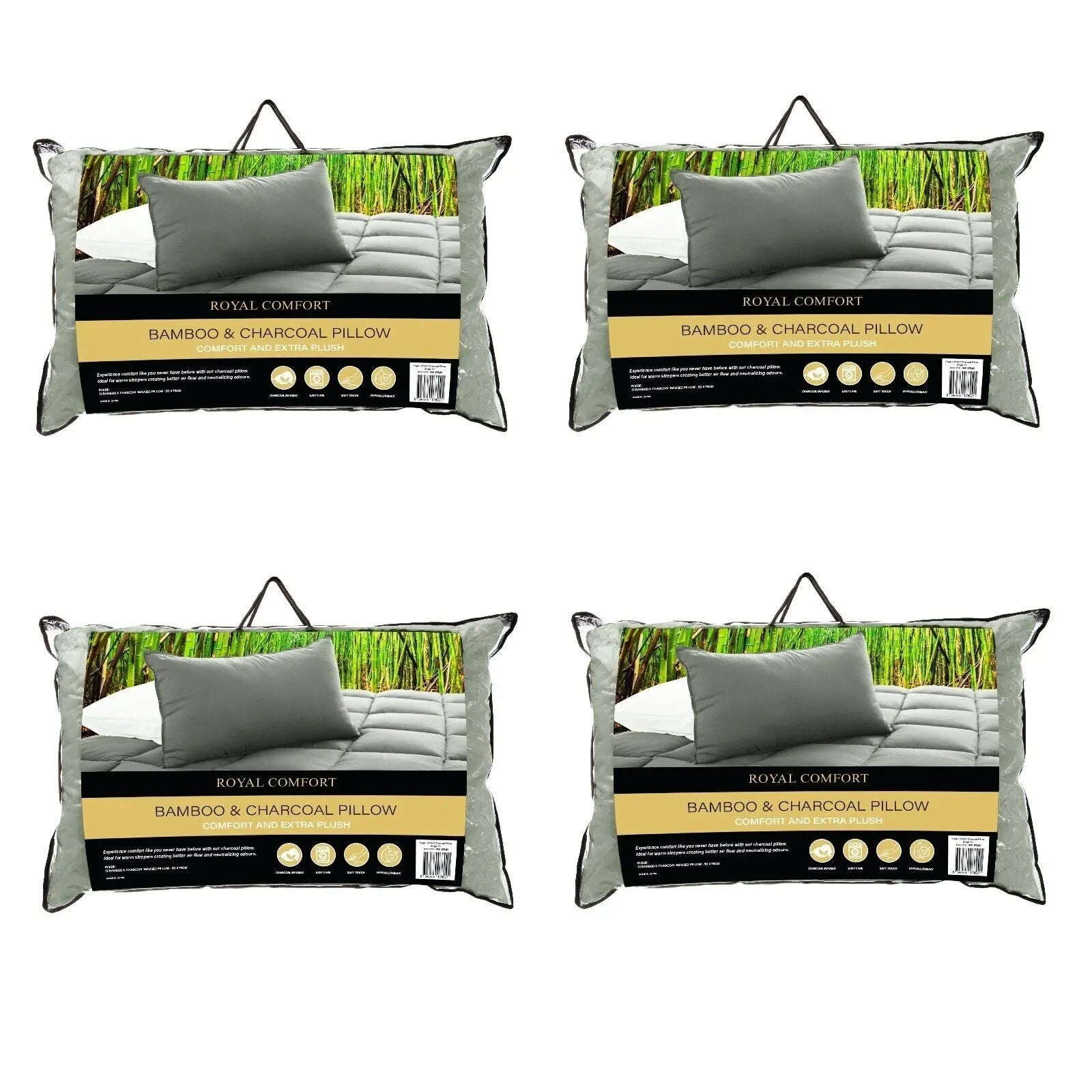 4 x Royal Comfort Bamboo Pillows Hotel Quality Luxury - Myzenhome