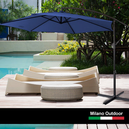 Milano 3M Outdoor Umbrella Cantilever With Protective Cover Patio Garden Shade - Myzenhome