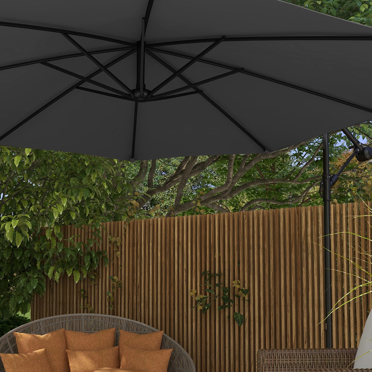 Milano 3M Outdoor Umbrella Cantilever With Protective Cover Patio Garden Shade - Myzenhome