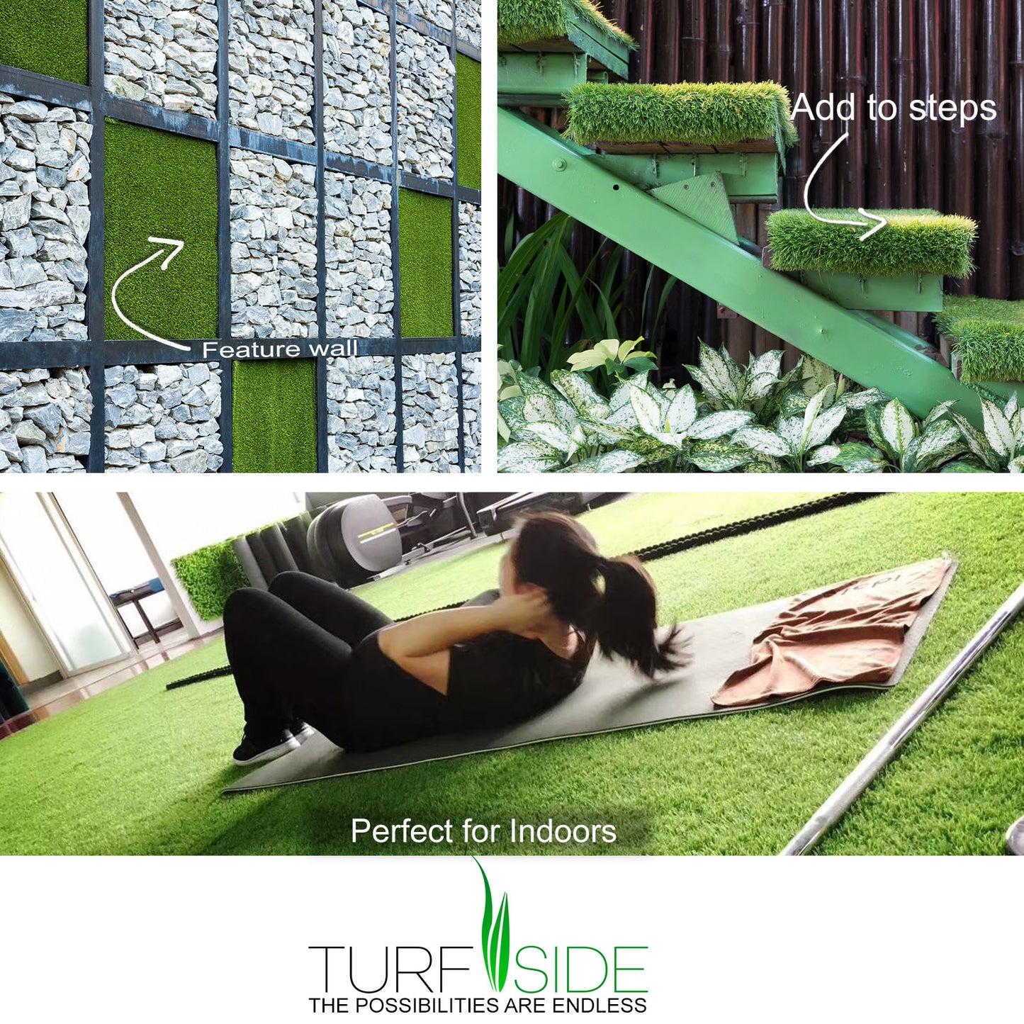 Turf Side 10/20/30 SQM Synthetic Turf Artificial Grass Plastic Fake Lawn Plant - Myzenhome