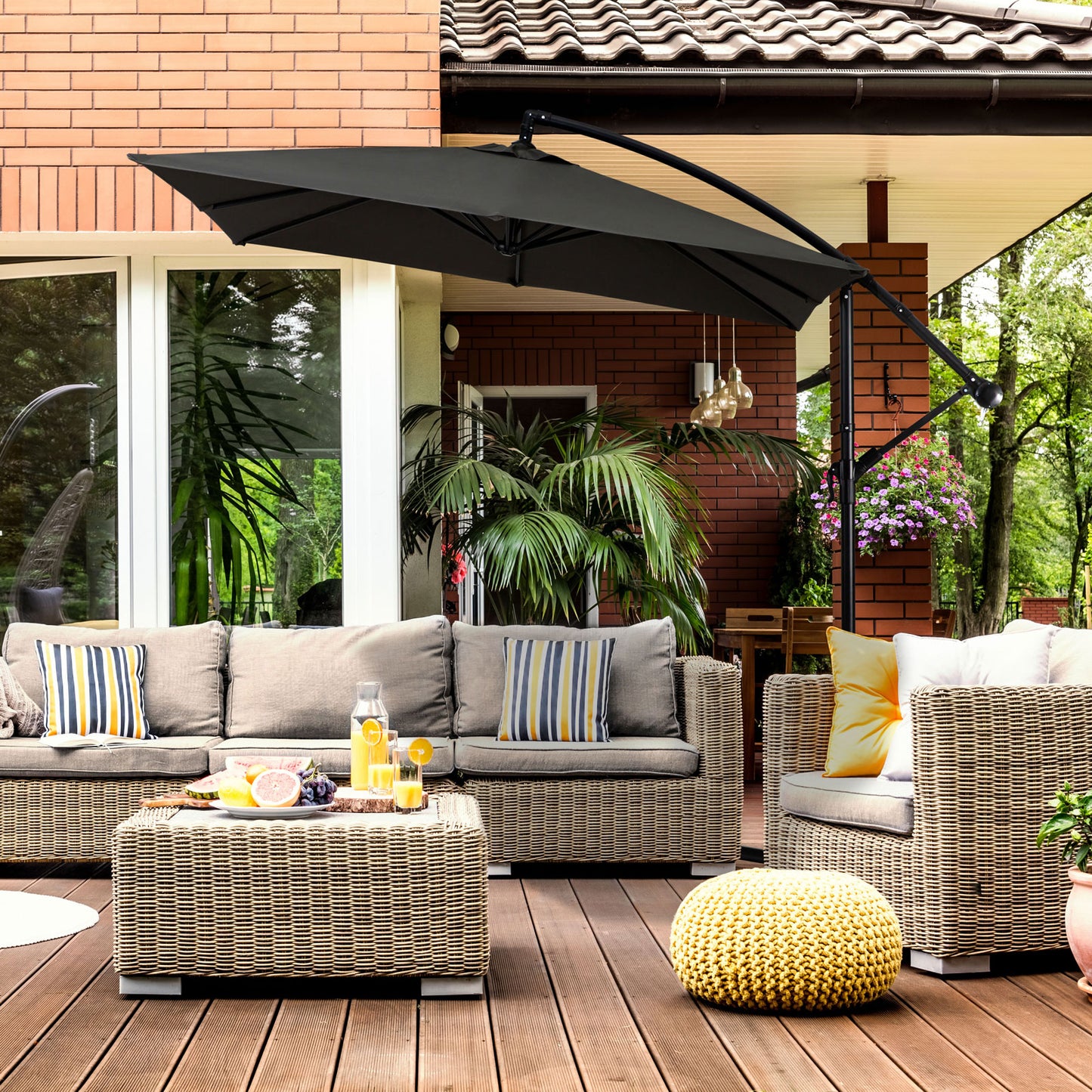 Milano 2.2M Outdoor Umbrella Cantilever Garden Deck Patio Shade Water-Resistant - Myzenhome