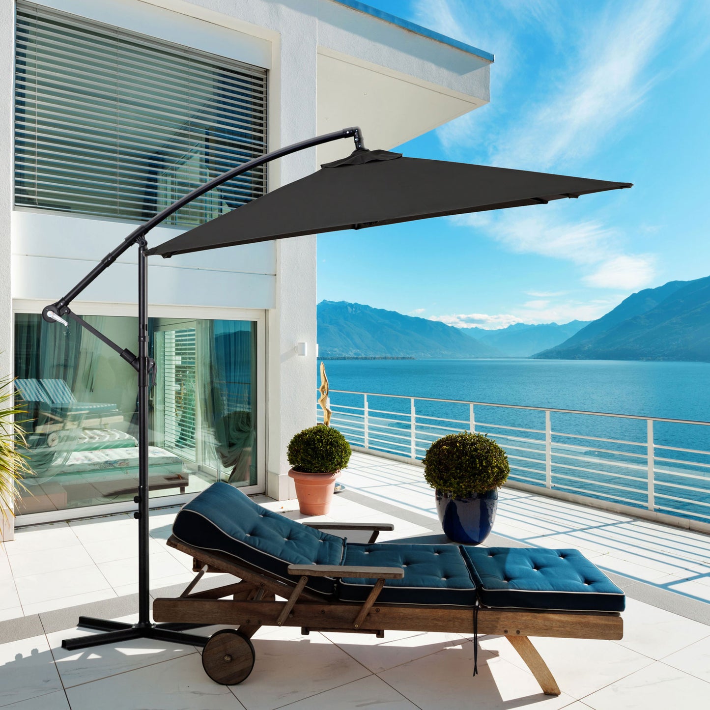 Milano 2.2M Outdoor Umbrella Cantilever Garden Deck Patio Shade Water-Resistant - Myzenhome