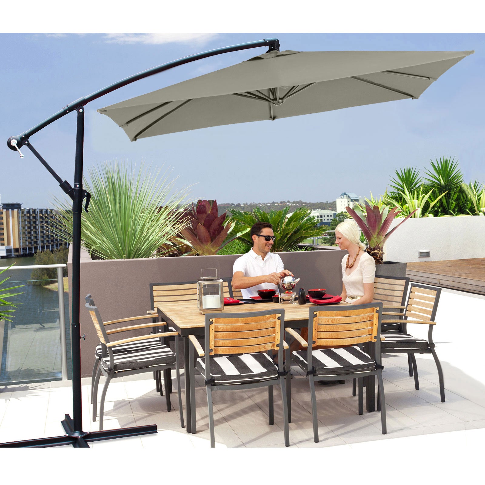 Milano 2.2M Outdoor Umbrella Cantilever Garden Deck Patio Shade Water-Resistant - Myzenhome