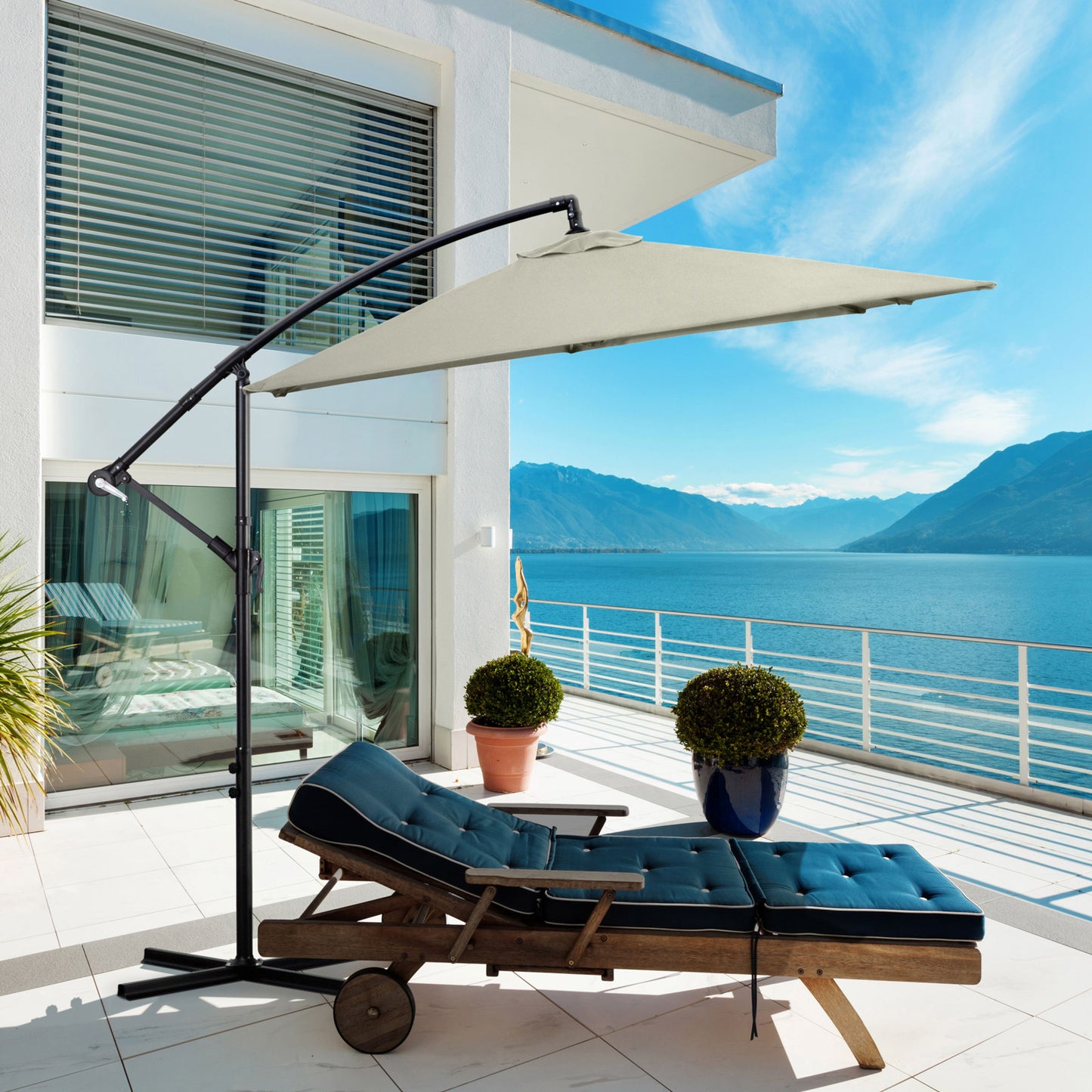 Milano 2.2M Outdoor Umbrella Cantilever Garden Deck Patio Shade Water-Resistant - Myzenhome