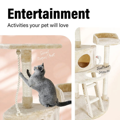 4paws cat tree scratching post house furniture bed luxury plush play 4Paws