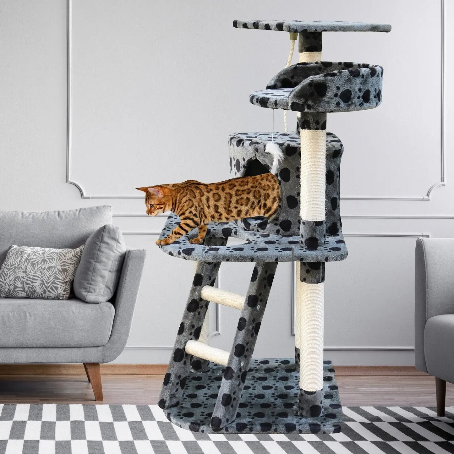 4paws cat tree scratching post house furniture bed luxury plush play 4Paws