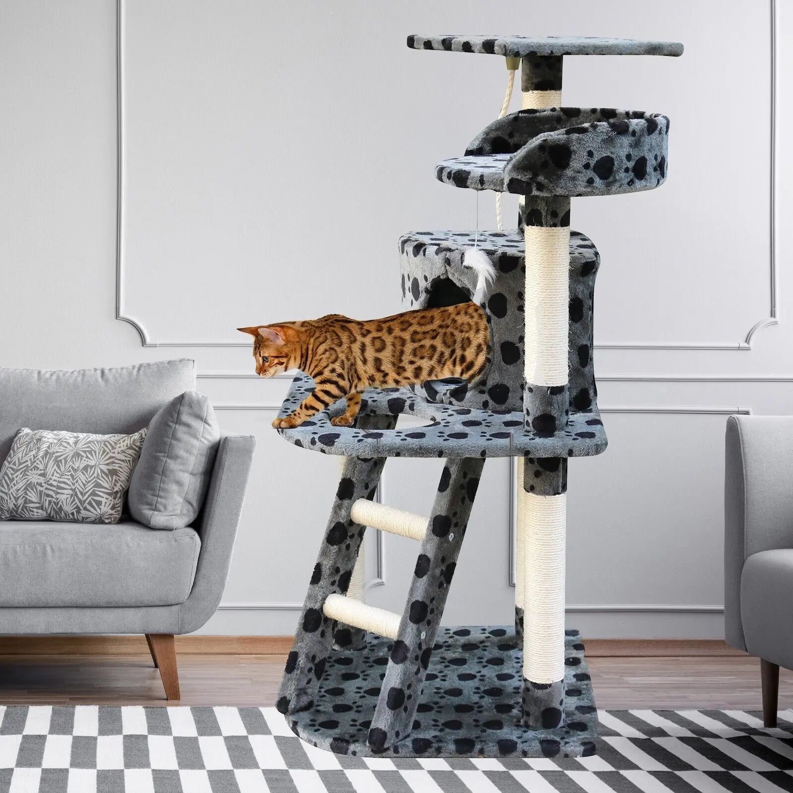 4paws cat tree scratching post house furniture bed luxury plush play 4Paws