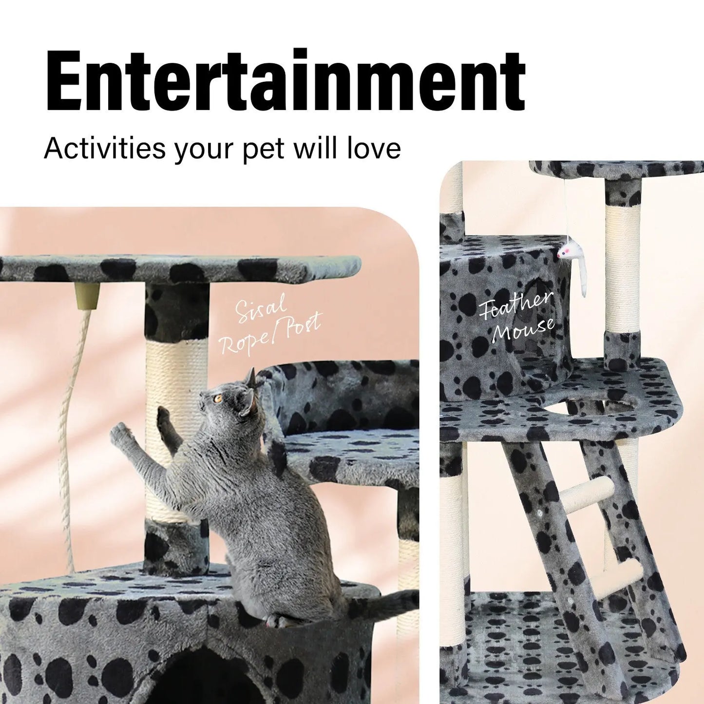 4paws cat tree scratching post house furniture bed luxury plush play 4Paws