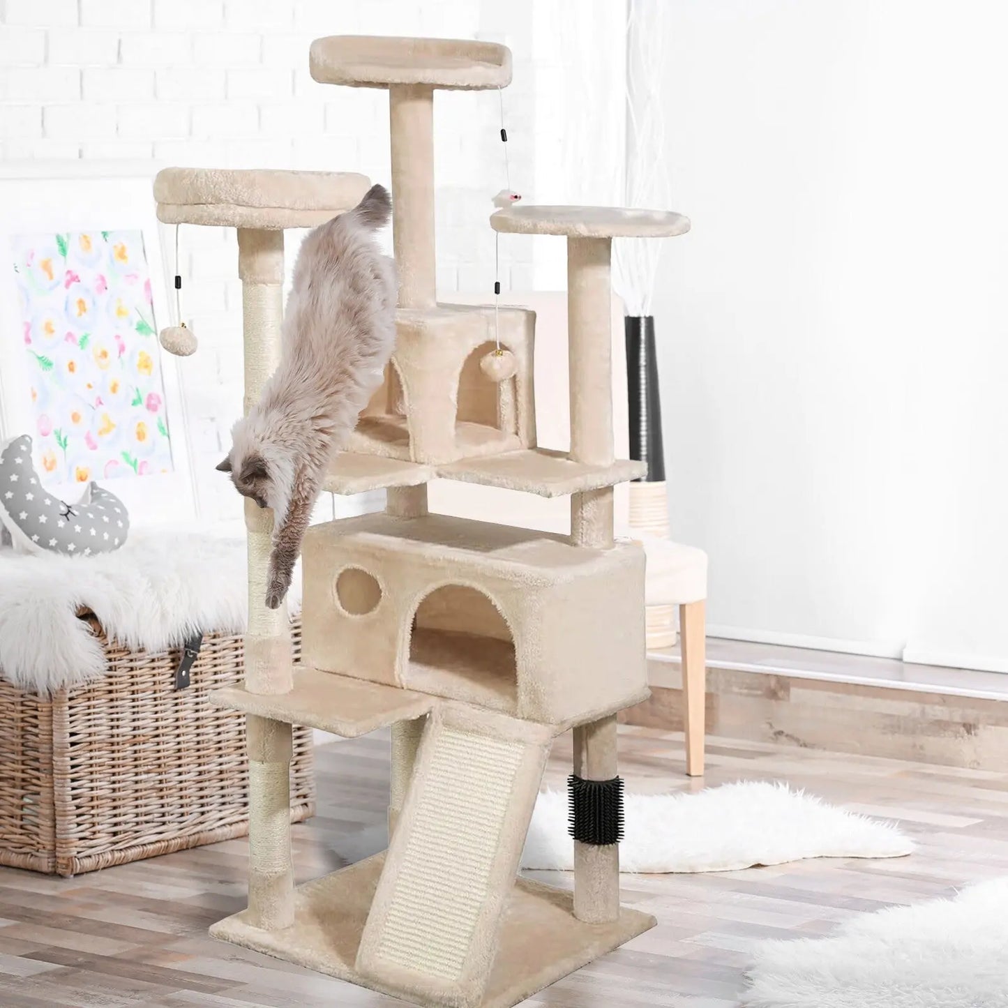 4paws cat tree scratching post house furniture bed luxury plush play 4Paws