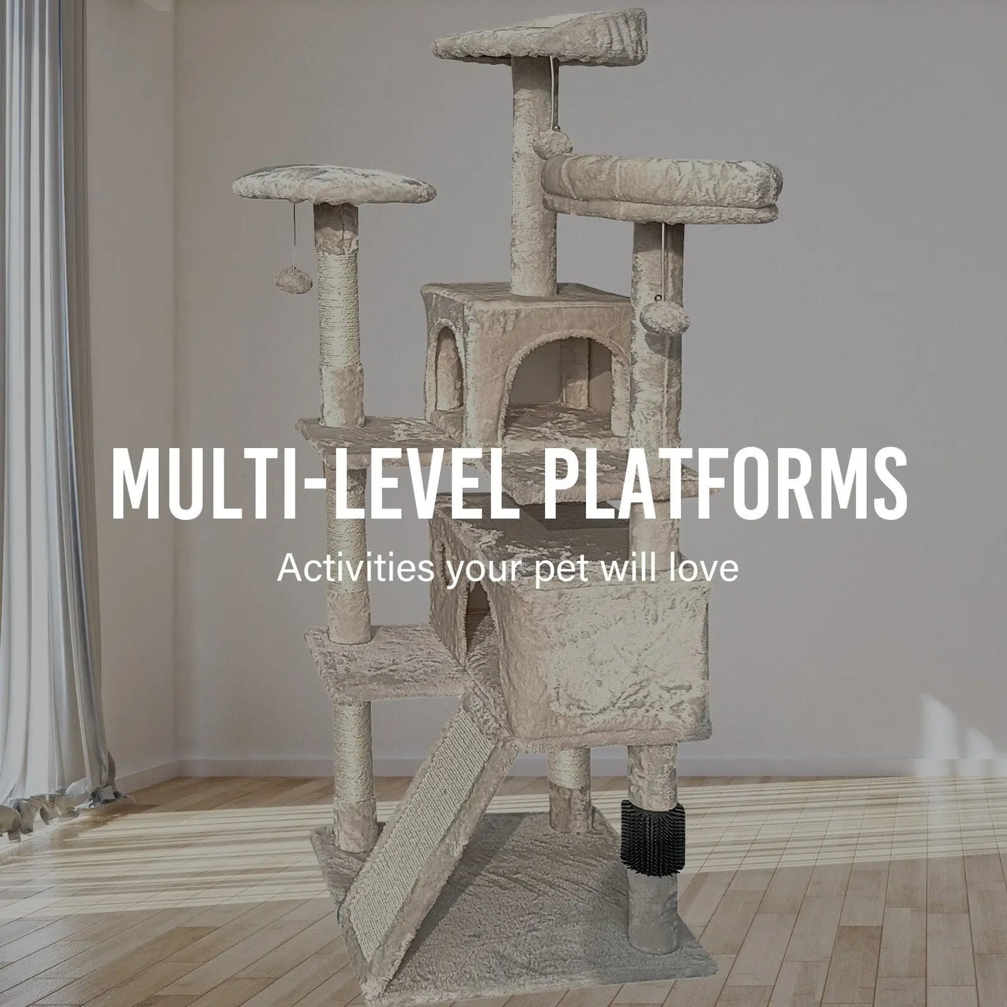 4paws cat tree scratching post house furniture bed luxury plush play 4Paws