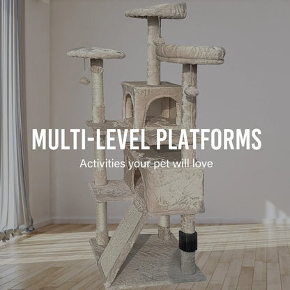 4paws cat tree scratching post house furniture bed luxury plush play 4Paws