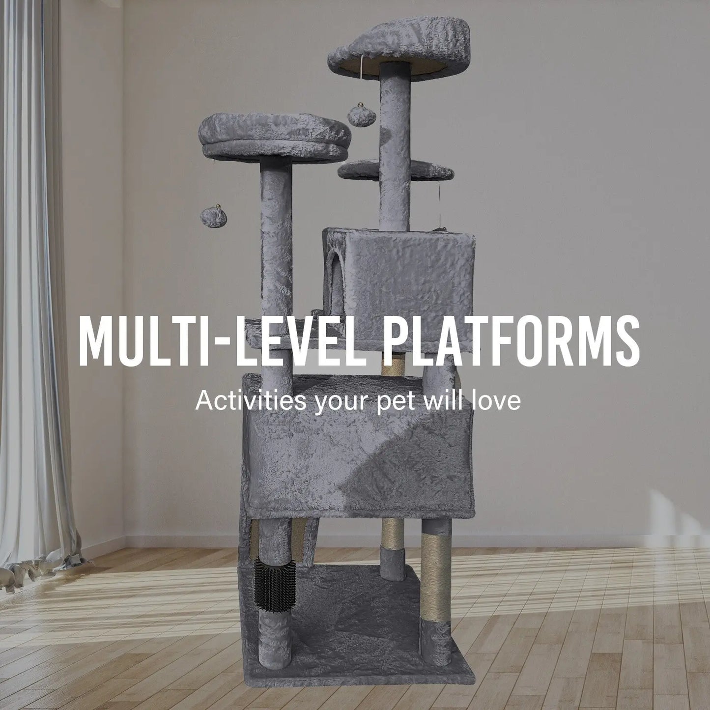 4paws cat tree scratching post house furniture bed luxury plush play 4Paws