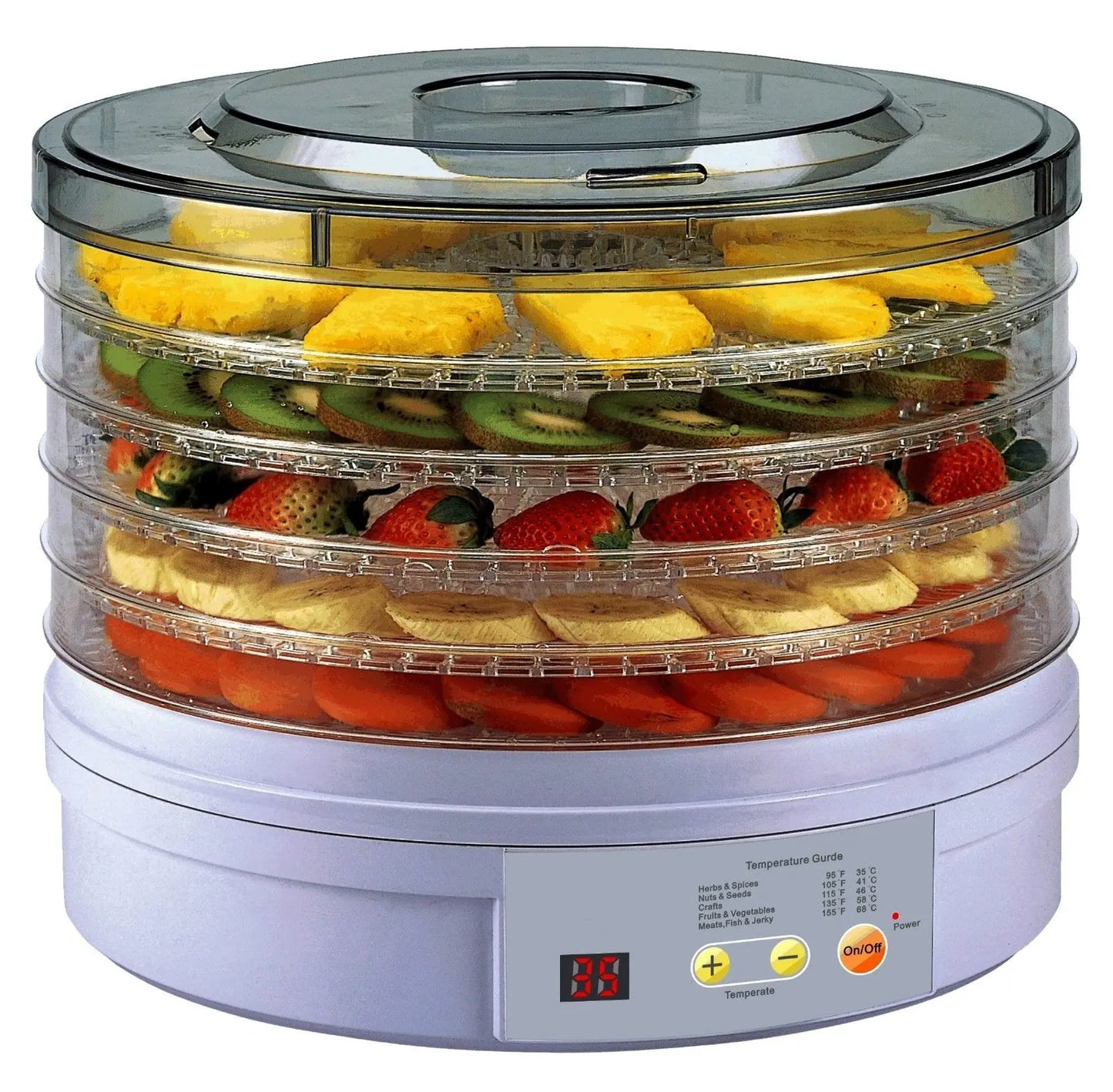 5 Tray Food Dehydrator Fruit Preserver Maker Commercial Dehydrators - Myzenhome