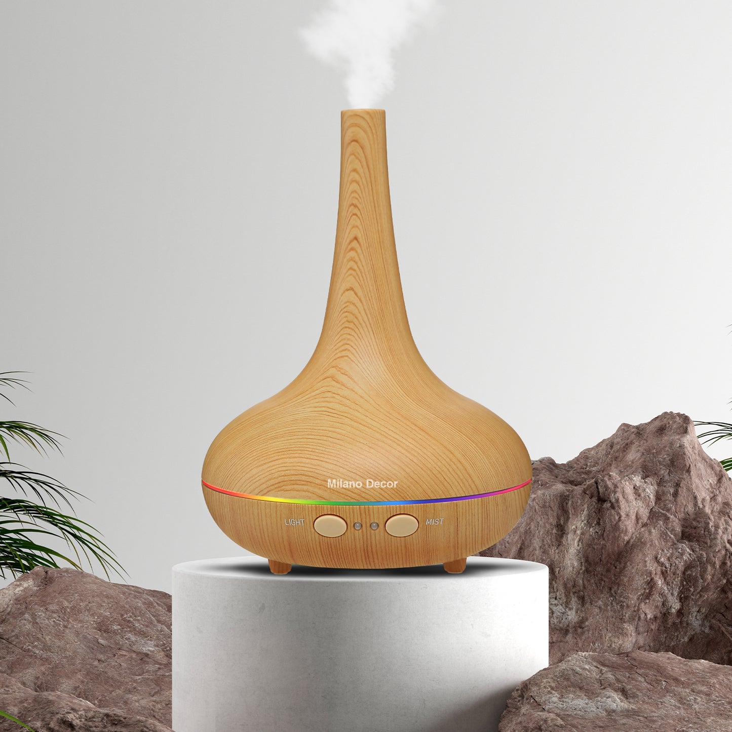 Essential Oil Diffuser Ultrasonic Humidifier Aromatherapy LED Light 200ML 3 Oils - Myzenhome