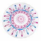 Milano Round Beach Towel with Tassels Print 140 cm 350 GSM Microfibre Blanket - Myzenhome