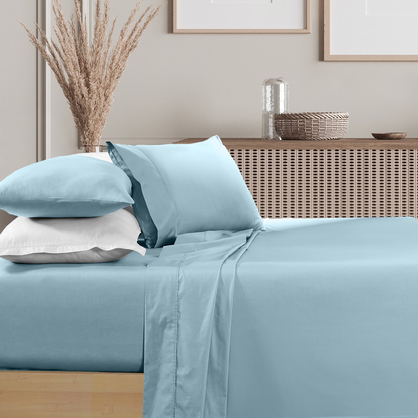 Renee Taylor 1500 Thread Count Pure Soft Cotton Blend Flat & Fitted Sheet Set - Myzenhome