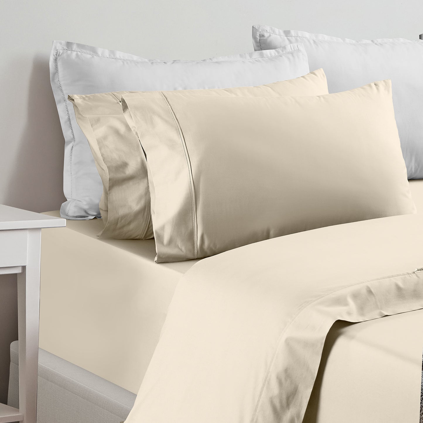 Renee Taylor 1500 Thread Count Pure Soft Cotton Blend Flat & Fitted Sheet Set - Myzenhome