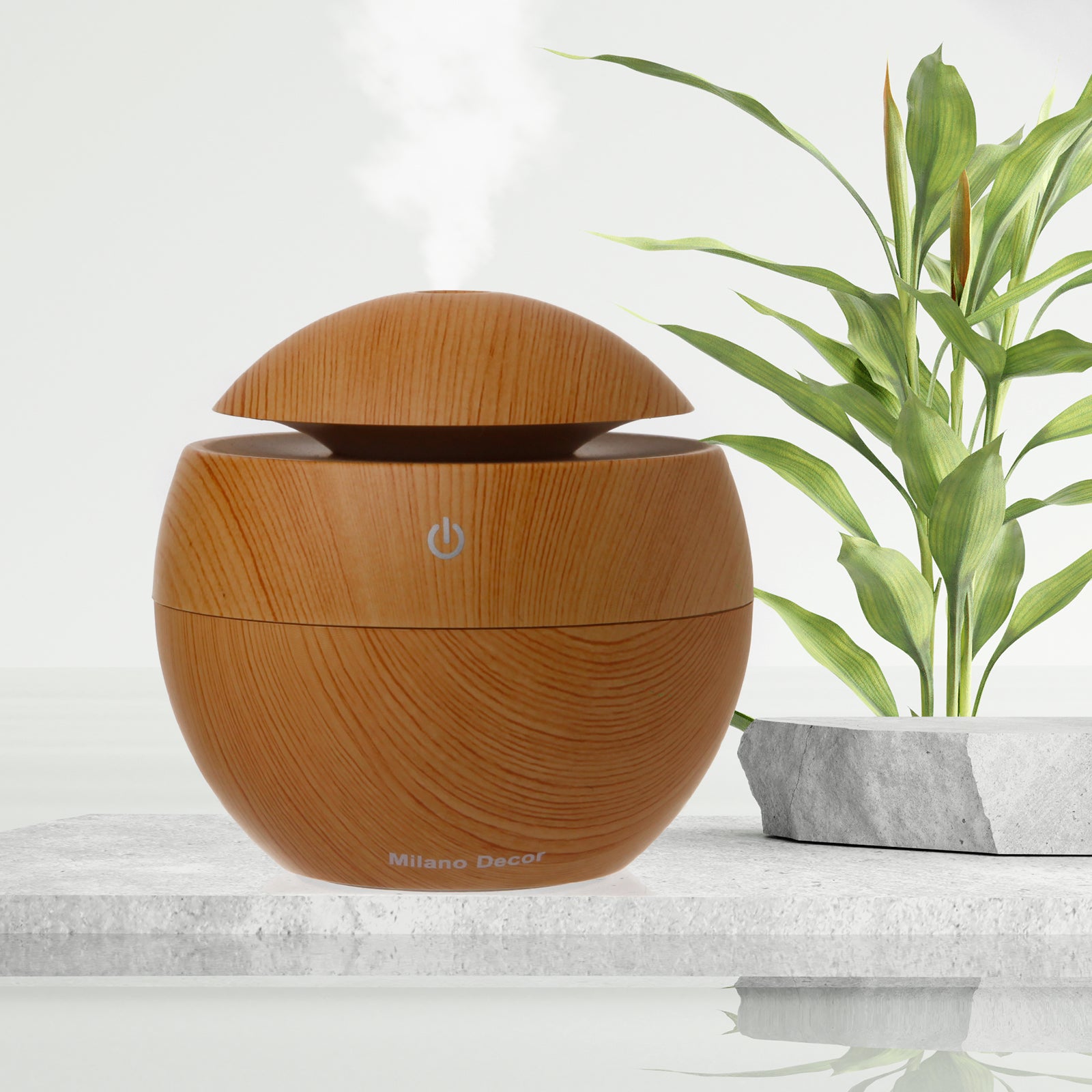 Milano Ultrasonic USB Diffuser with 10 Aroma Oils Humidifier LED Light 130ml - Myzenhome