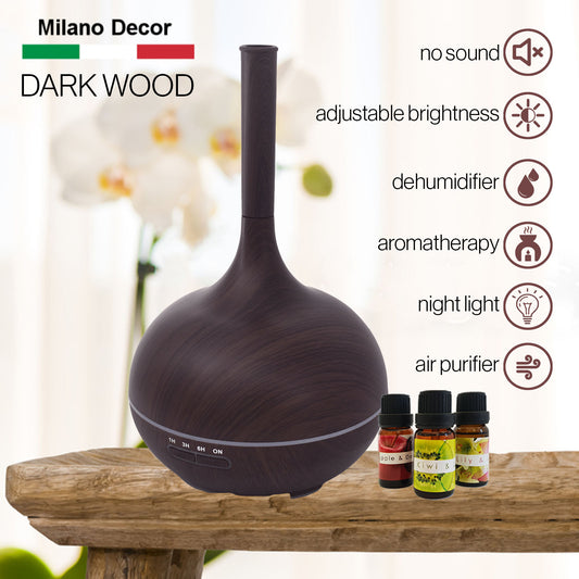 Milano Supreme Ultrasonic 400ml Aromatherapy Humidifier Diffuser LED with 3 Oils - Myzenhome