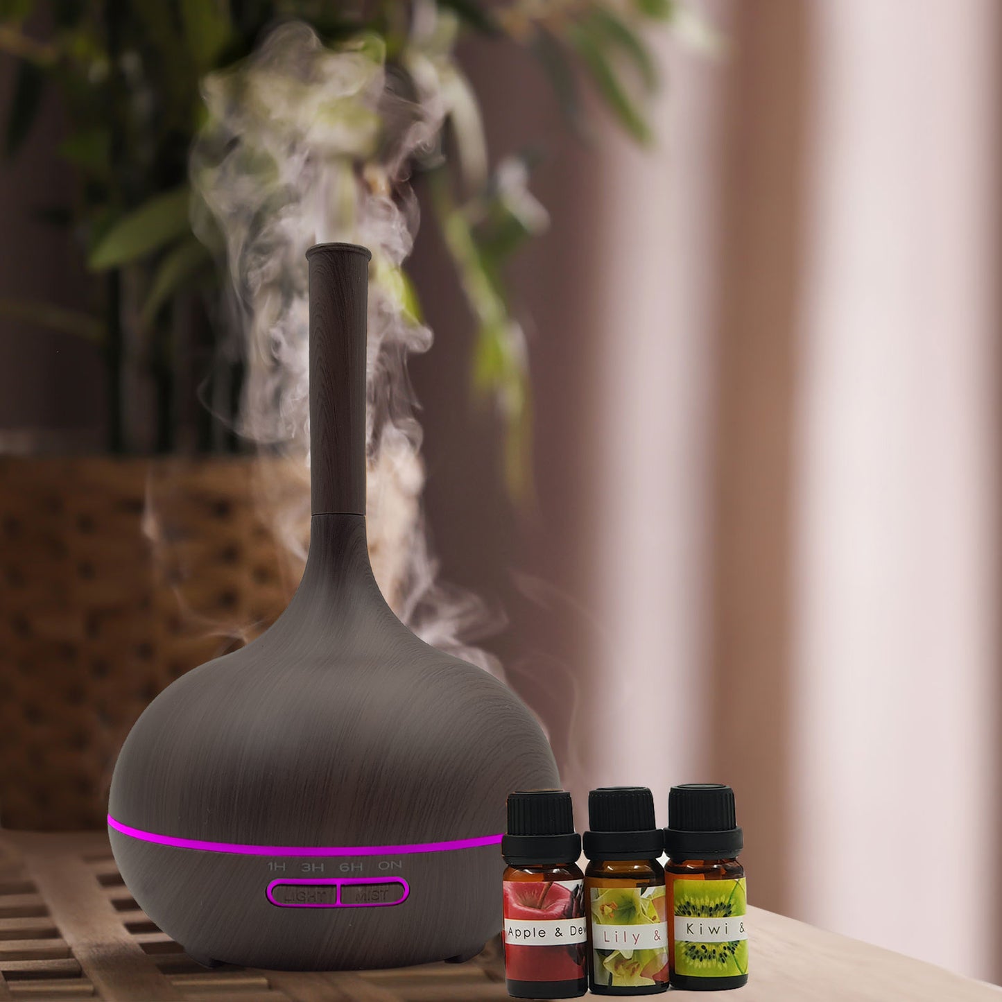 Milano Supreme Ultrasonic 400ml Aromatherapy Humidifier Diffuser LED with 3 Oils - Myzenhome