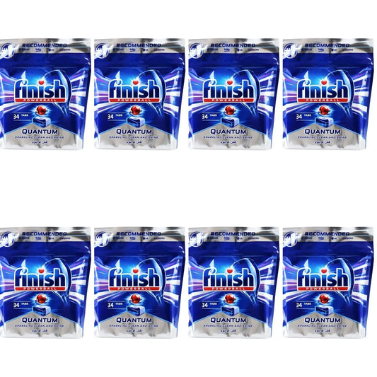 8 x 34 Packs Finish Powerball Quantum Dishwashing Tablets Clean (272 Tablets) - Myzenhome