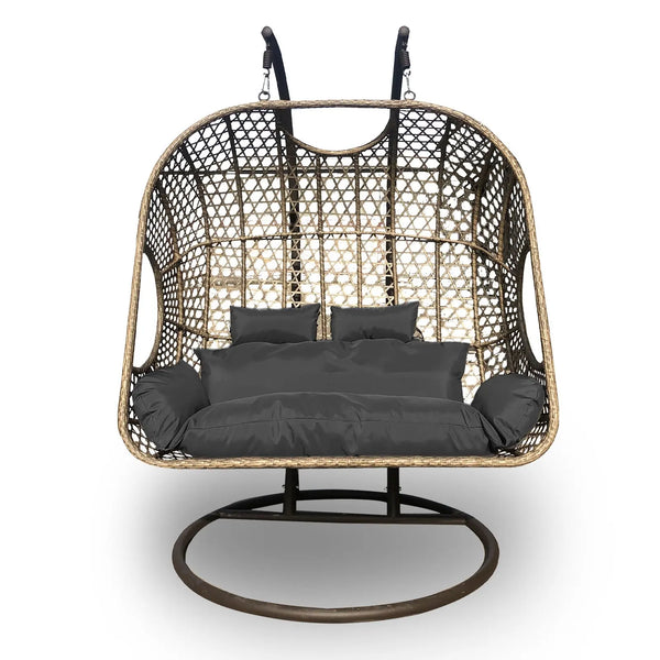 Arcadia Furniture 2 Seater Rocking Egg Chair Outdoor Wicker Rattan Patio Garden - Myzenhome