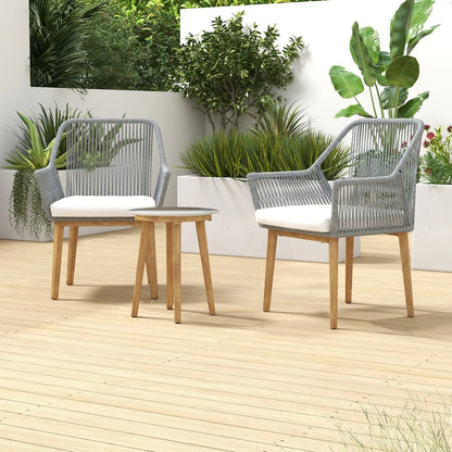 Arcadia Furniture 3 Piece Bistro Set Stylish Weather Resistant Outdoor Dark Grey - Myzenhome