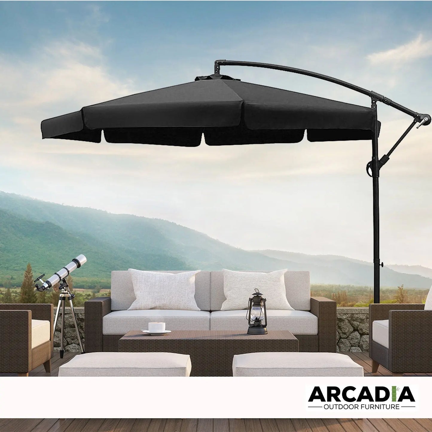 Arcadia Furniture 3M Outdoor Umbrella Cantilever Garden Beach Patio Pool - Myzenhome