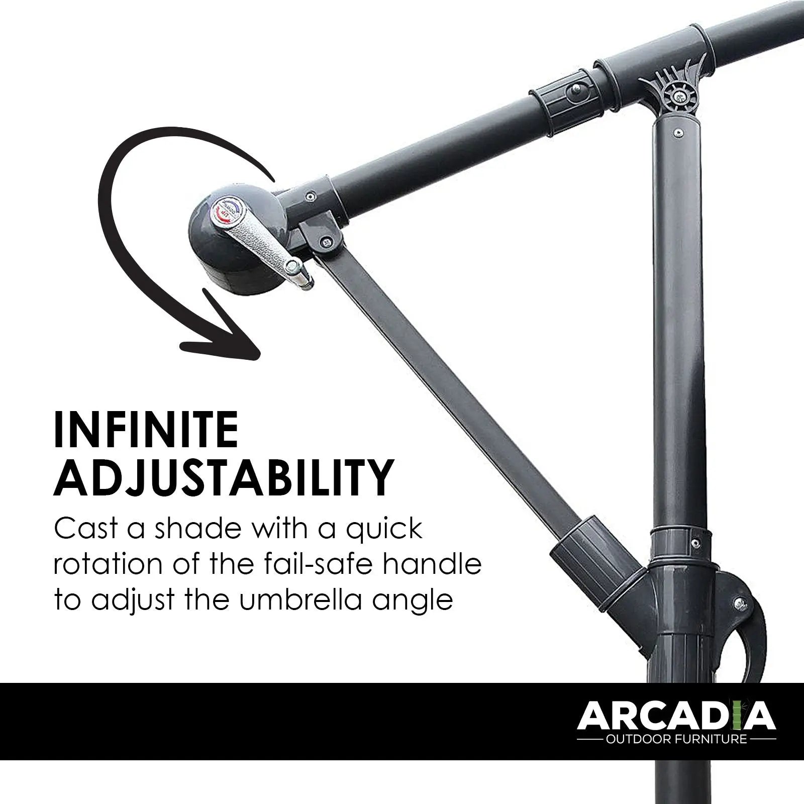 Arcadia Furniture 3M Outdoor Umbrella Cantilever Garden Beach Patio Pool - Myzenhome