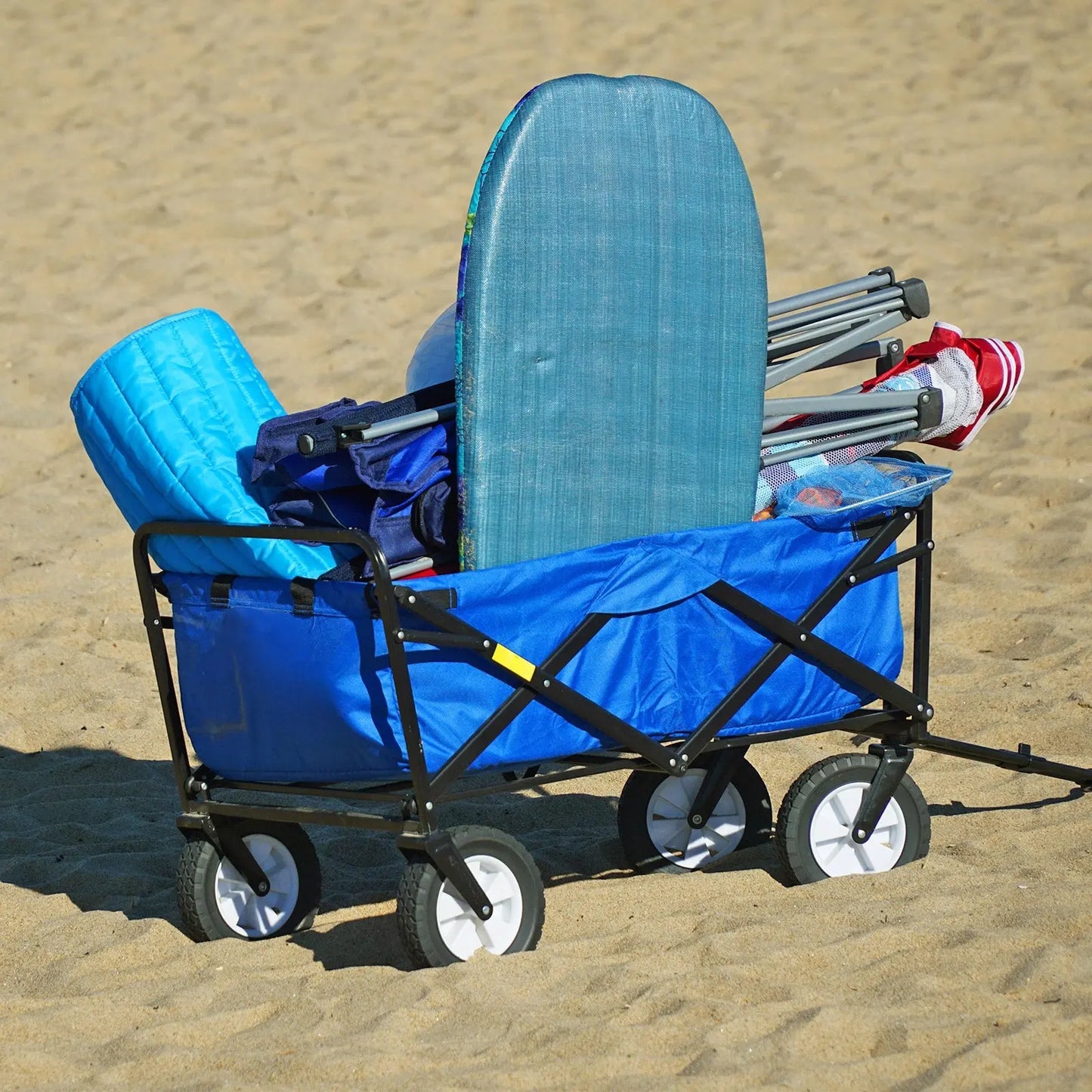 Arcadia Furniture Foldable Wagon Trolley Beach Outdoor Garden Cart Portable Navy Myzenhome