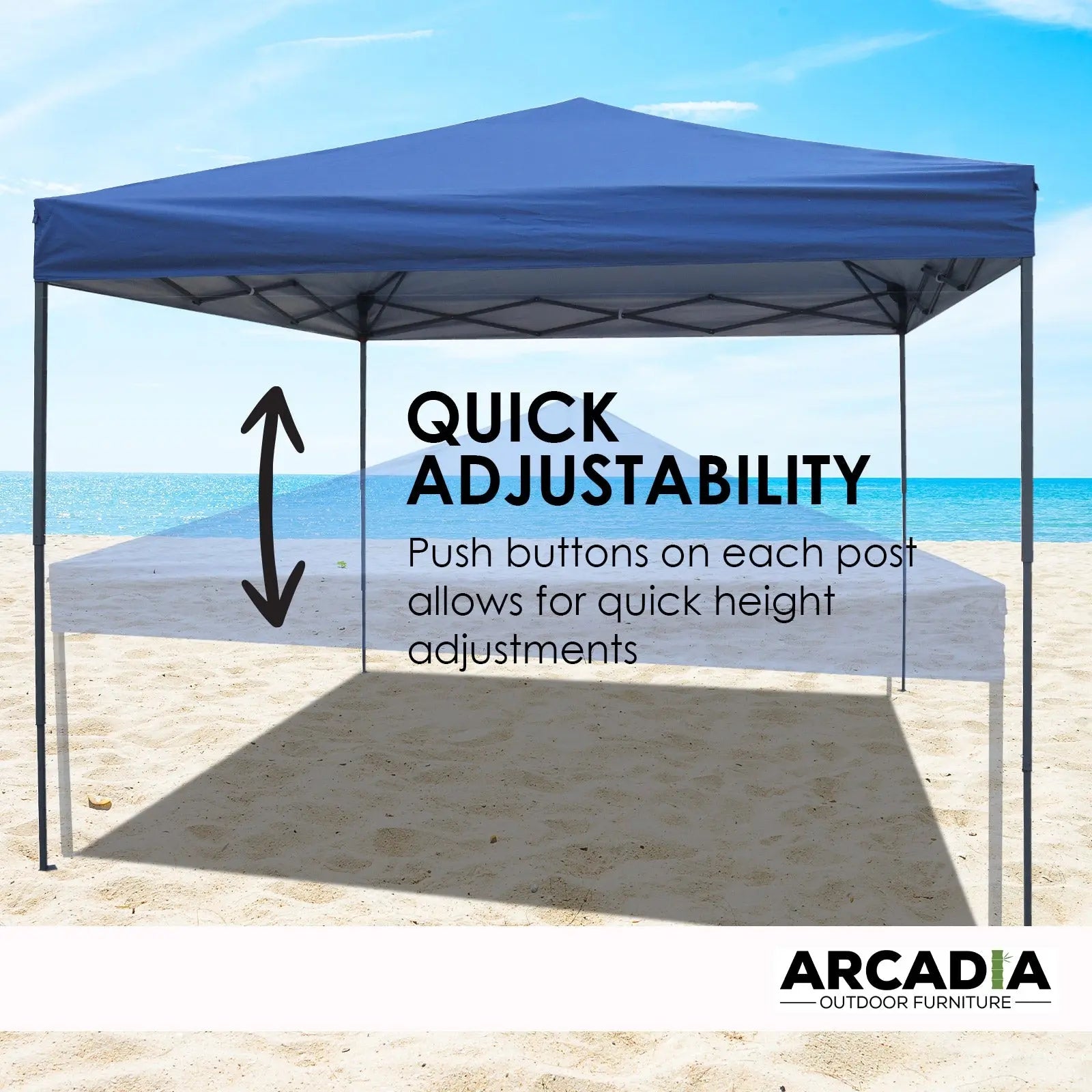 Arcadia Furniture Gazebo 3 x 3 Metre Canopy Portable Pop Up Outdoor Beach - Myzenhome