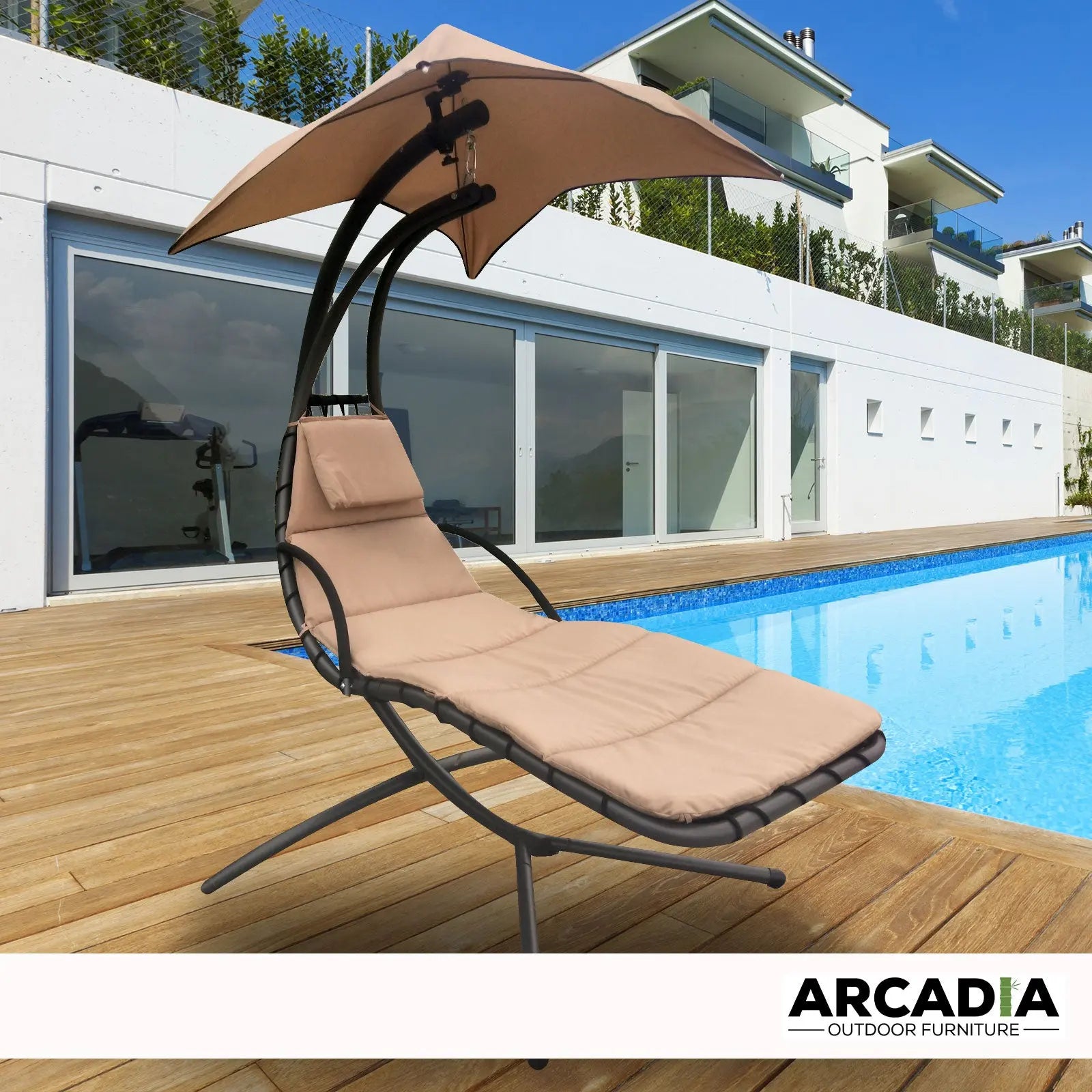 Arcadia Furniture Hammock Swing Chair Chaise Lounger Waterproof Outdoor Myzenhome