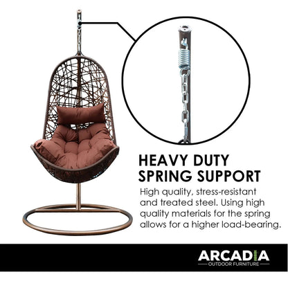 Arcadia Furniture Hanging Basket Egg Chair Outdoor Wicker Rattan Patio Garden - Myzenhome