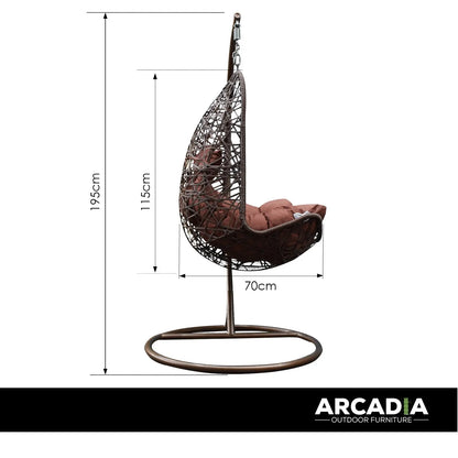 Arcadia Furniture Hanging Basket Egg Chair Outdoor Wicker Rattan Patio Garden - Myzenhome