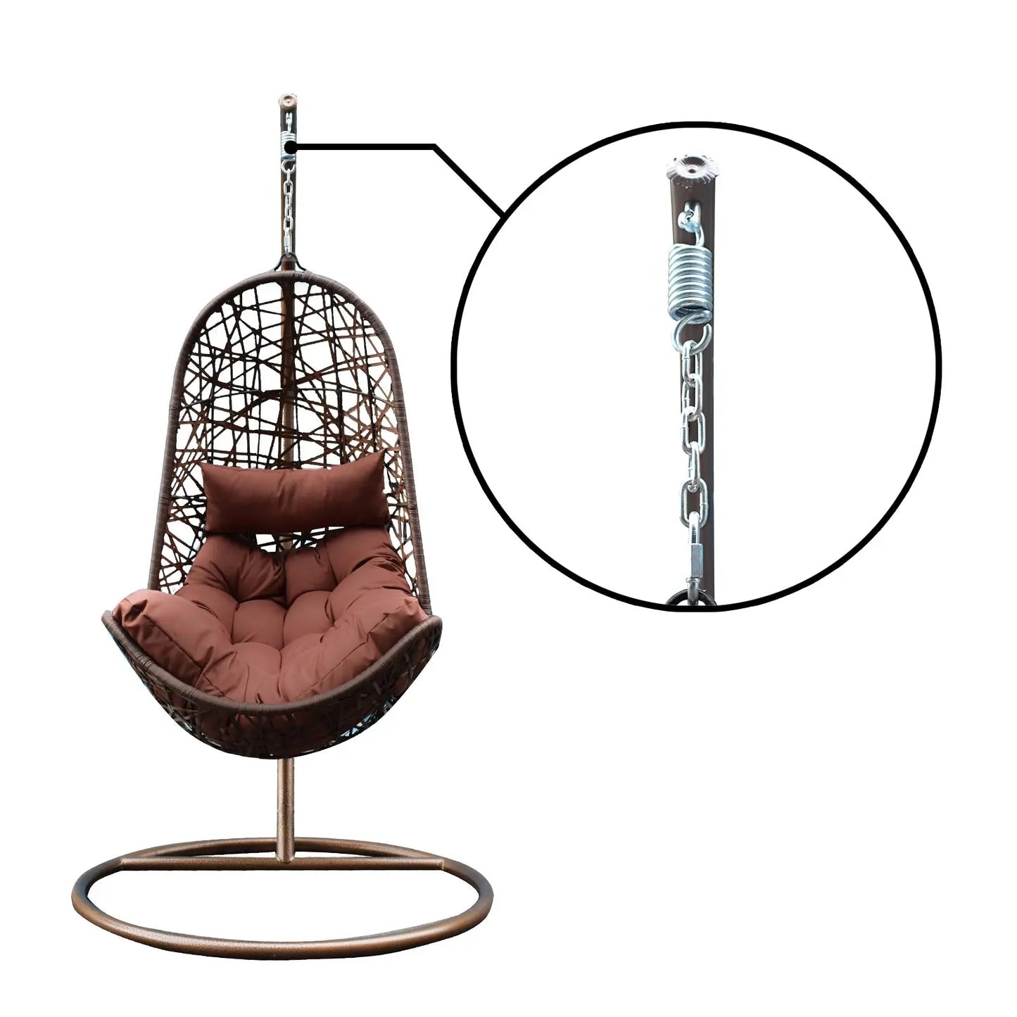 Arcadia Furniture Hanging Basket Egg Chair Outdoor Wicker Rattan Patio Garden - Myzenhome