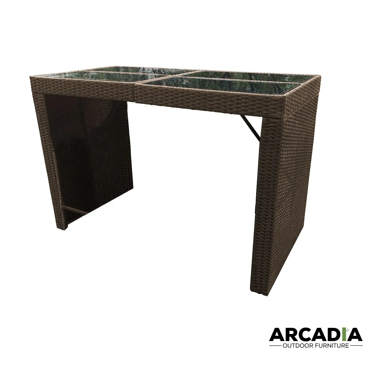 Arcadia Furniture Outdoor 5 Piece Bar Table Set Rattan and Cushions Patio Dining - Myzenhome