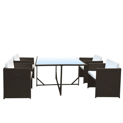 Arcadia Furniture Outdoor Dining Table Set Rattan Table Chairs Garden - Myzenhome