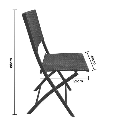 Arcadia Furniture Outdoor Foldable Rattan Coffee Table Set Garden Patio - Myzenhome