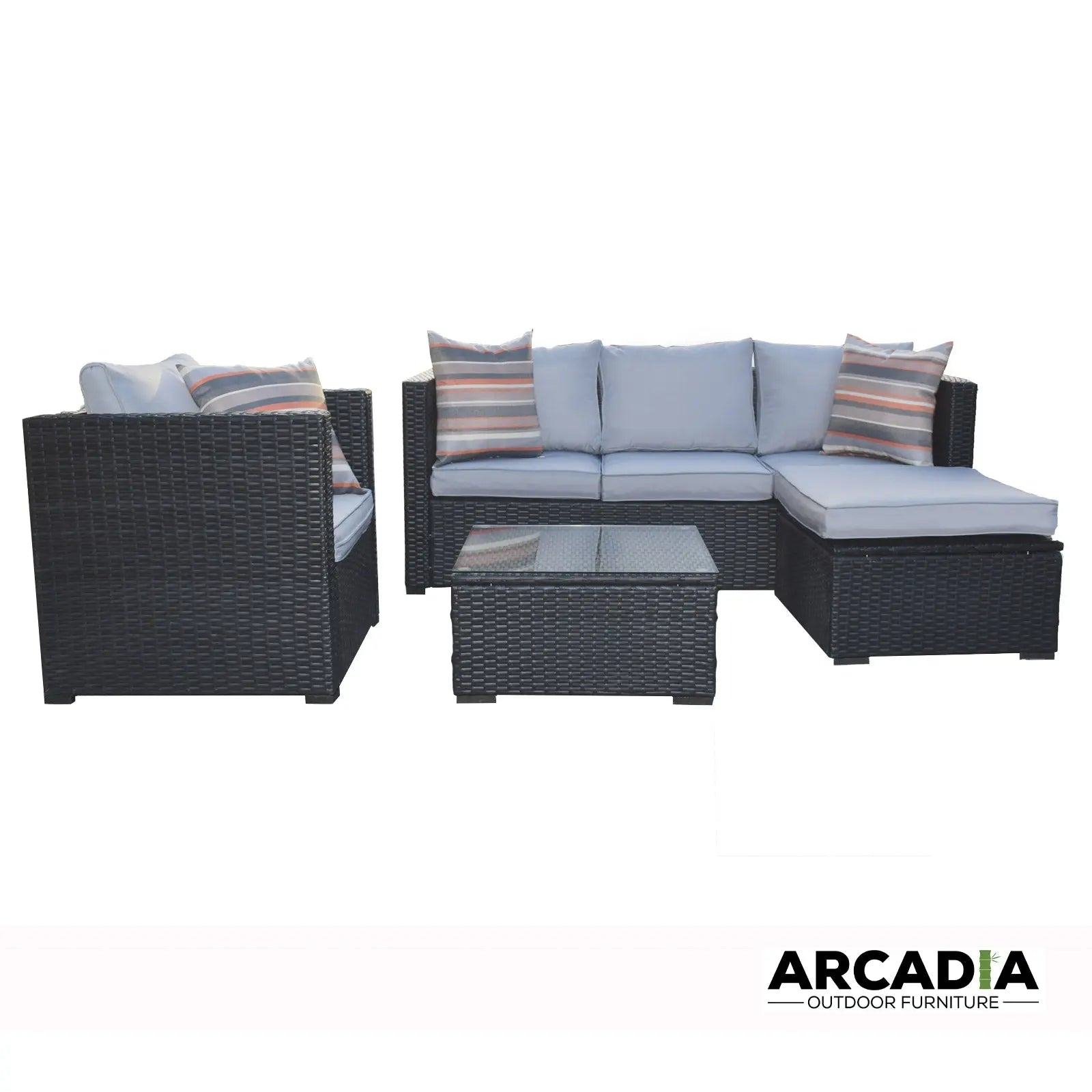 Arcadia Furniture Outdoor Rattan Sofa Lounge Set Home Garden Patio - Myzenhome