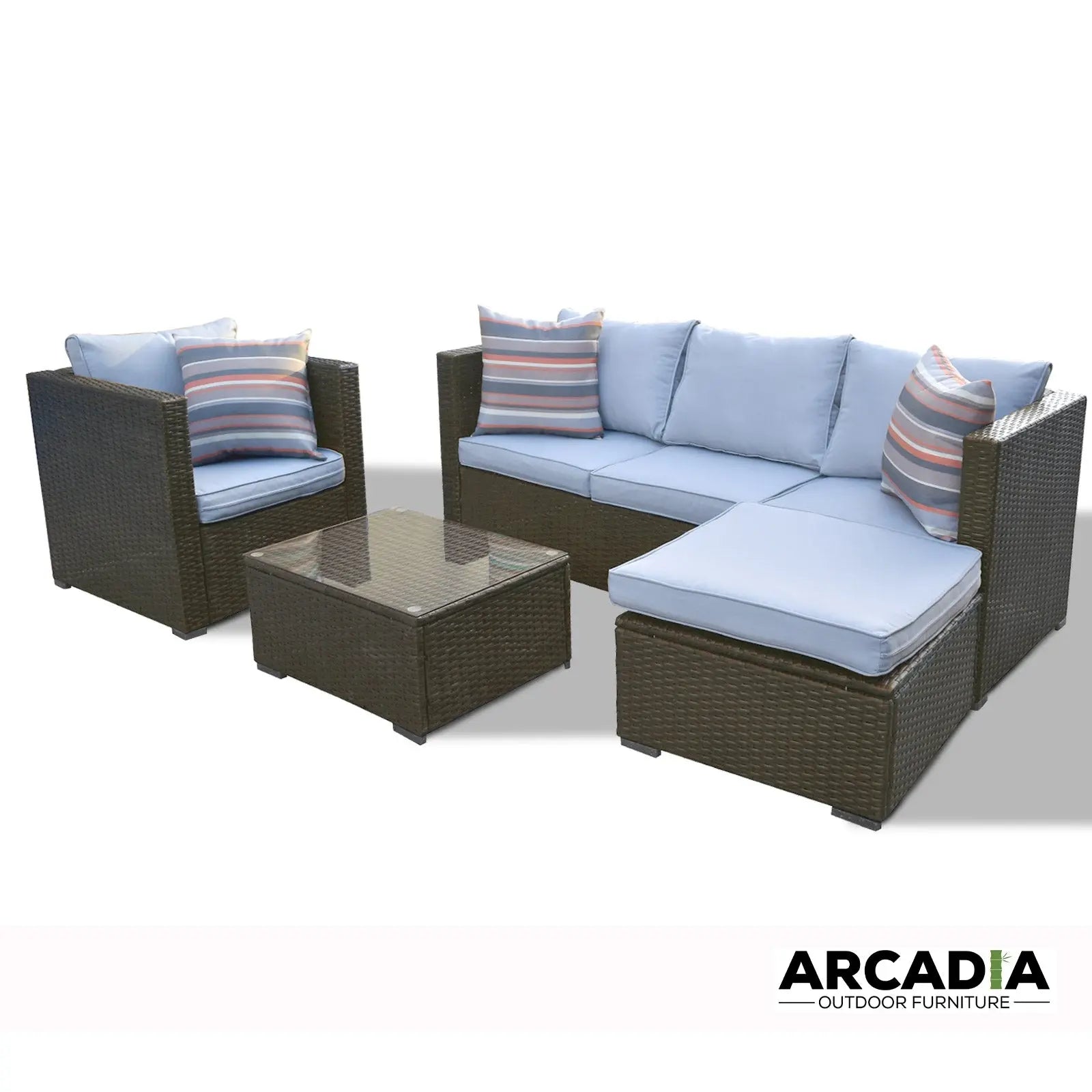 Arcadia Furniture Outdoor Rattan Sofa Lounge Set Home Garden Patio - Myzenhome