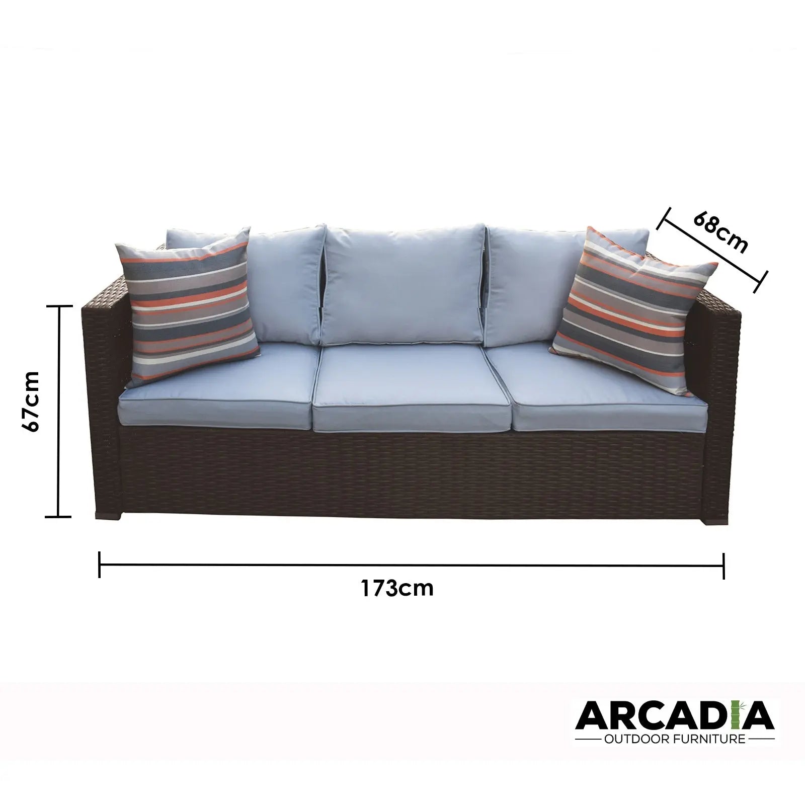 Arcadia Furniture Outdoor Rattan Sofa Lounge Set Home Garden Patio - Myzenhome