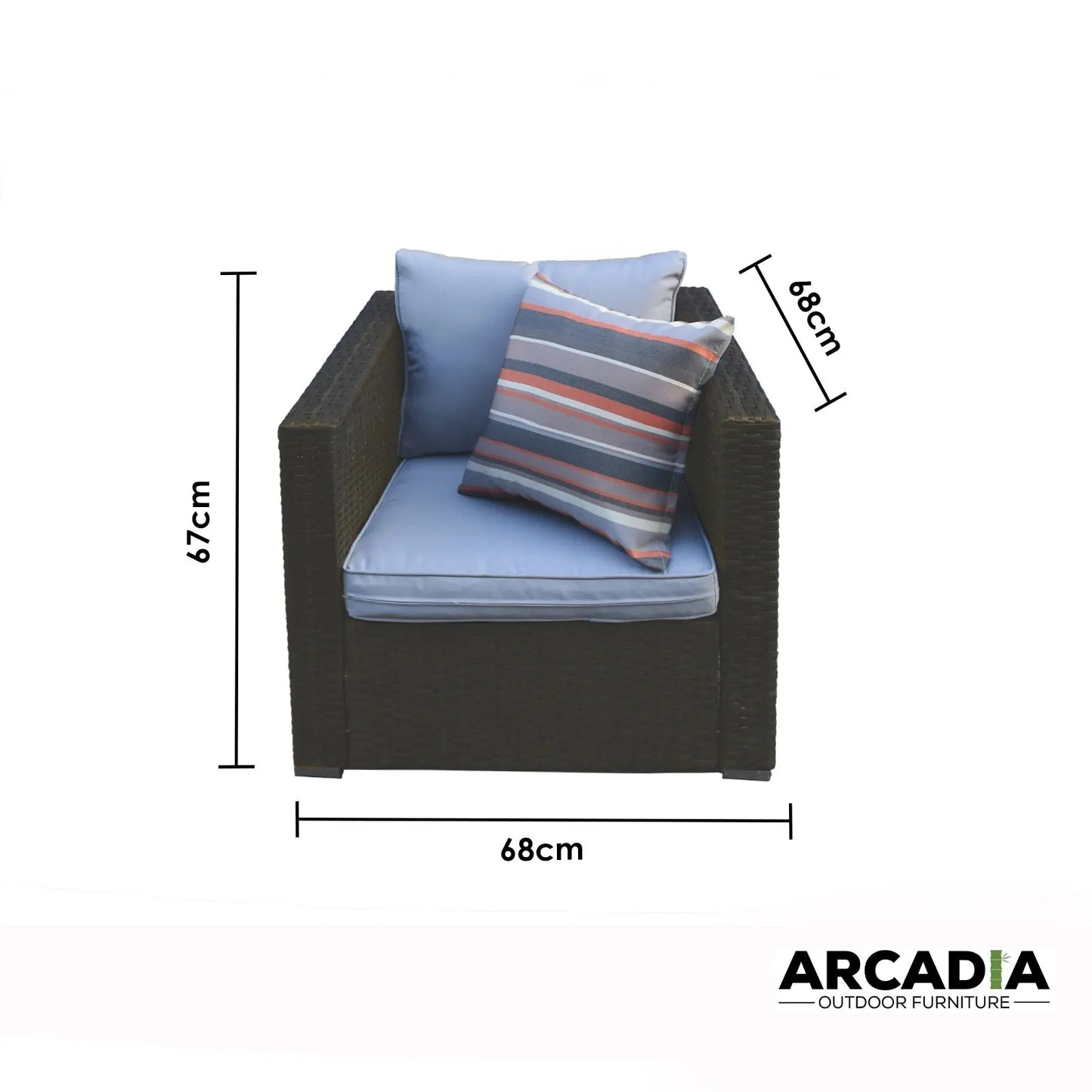 Arcadia Furniture Outdoor Rattan Sofa Lounge Set Home Garden Patio - Myzenhome