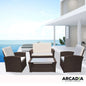 Arcadia Furniture Outdoor Sofa Lounge Set Wicker Rattan Garden - Myzenhome