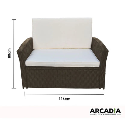 Arcadia Furniture Outdoor Sofa Lounge Set Wicker Rattan Garden - Myzenhome