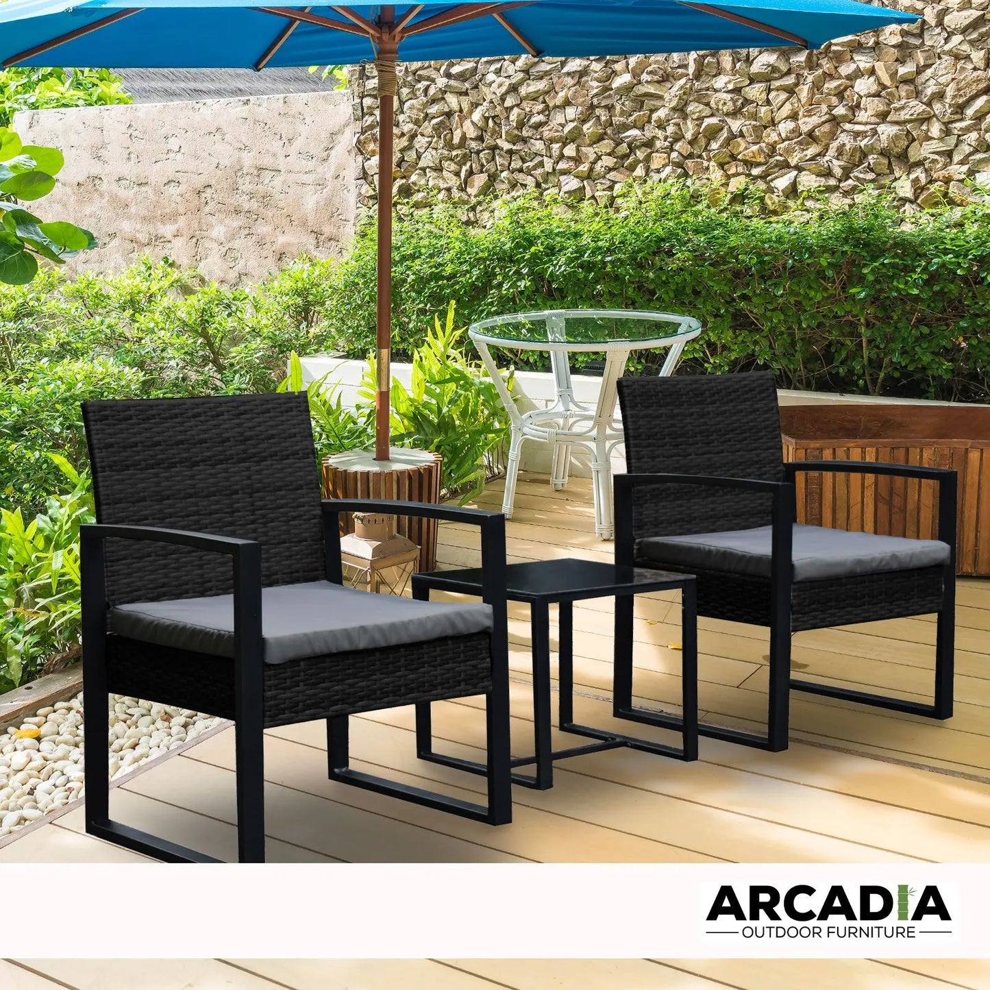 Arcadia Furniture Outdoor Wicker Rattan Patio Set Garden Patio Home - Myzenhome