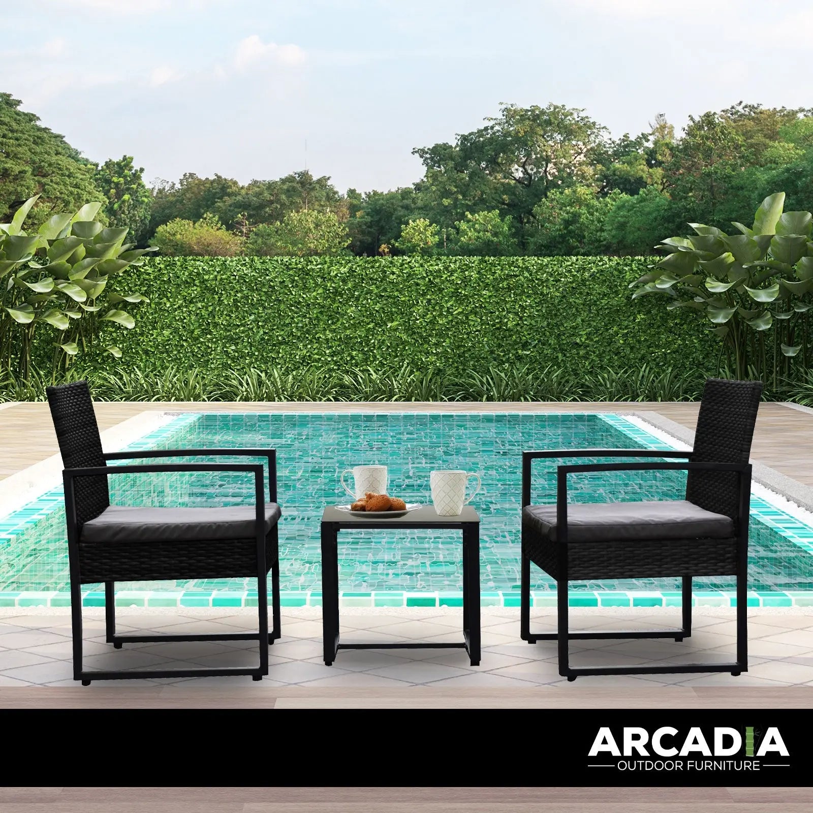 Arcadia Furniture Outdoor Wicker Rattan Patio Set Garden Patio Home - Myzenhome