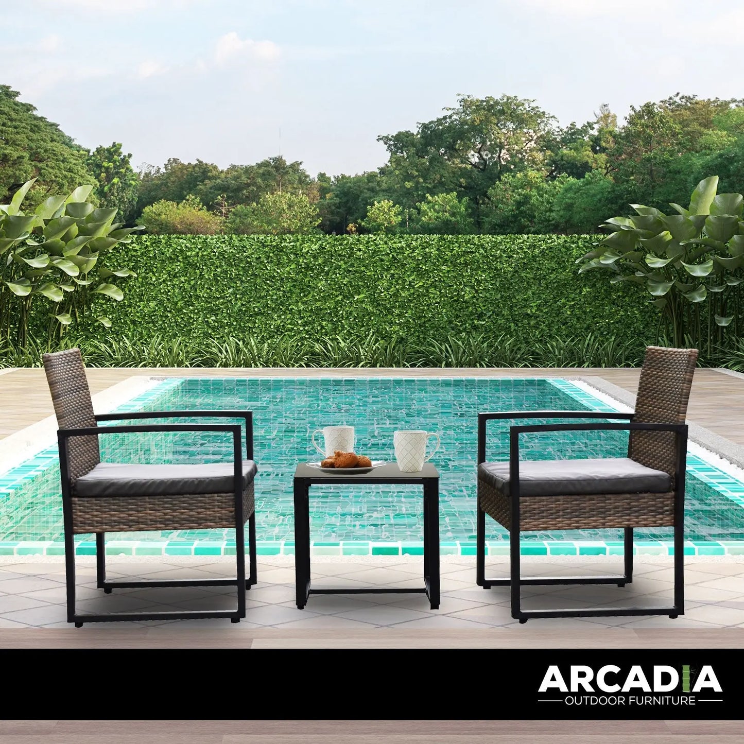 Arcadia Furniture Outdoor Wicker Rattan Patio Set Garden Patio Home - Myzenhome