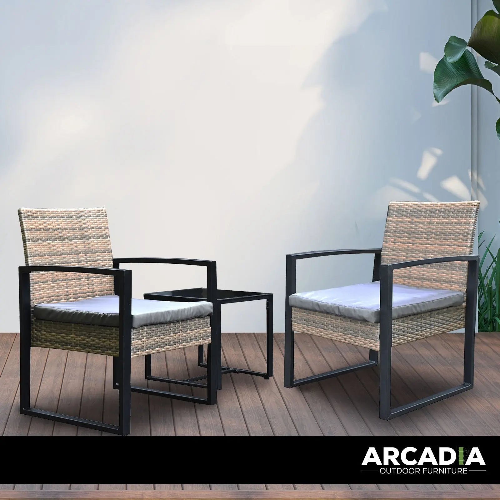 Arcadia Furniture Outdoor Wicker Rattan Patio Set Garden Patio Home - Myzenhome